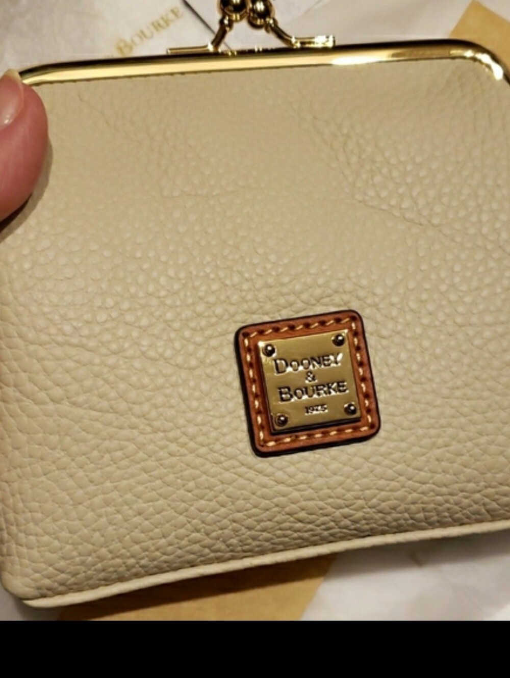 Dooney & Bourke Bone Clutch/ Wallet Pebble Leather